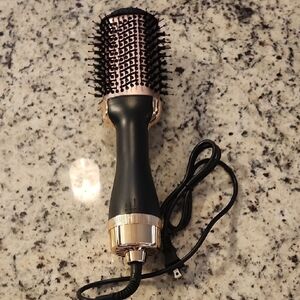 3 In 1 Black Hot Air Blower Hair Dryer Brush,  Smoother And Volumizer